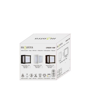 CREEK * PLAFÓN/APLIQUE EXTERIOR NEGRO LED IP65 - 15W - CCT